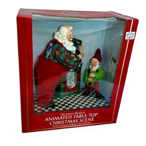 Vintage Telco Motion-ettes Animated Musical Santa Elf Jukebox Christmas Scene